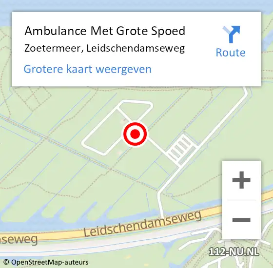 Locatie op kaart van de 112 melding: Ambulance Met Grote Spoed Naar Zoetermeer, Leidschendamseweg op 17 april 2024 21:32