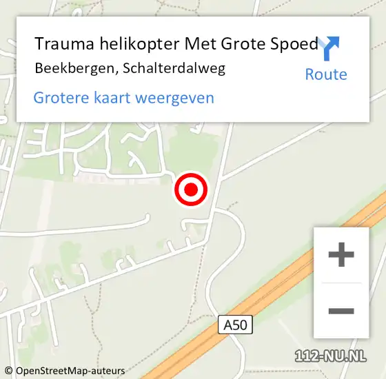 Locatie op kaart van de 112 melding: Trauma helikopter Met Grote Spoed Naar Beekbergen, Schalterdalweg op 17 april 2024 22:08