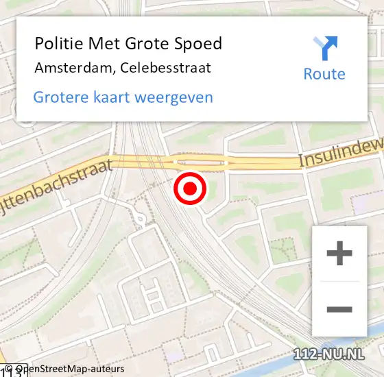 Locatie op kaart van de 112 melding: Politie Met Grote Spoed Naar Amsterdam, Celebesstraat op 18 april 2024 02:03