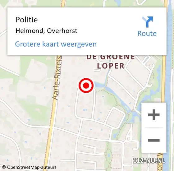 Locatie op kaart van de 112 melding: Politie Helmond, Overhorst op 18 april 2024 06:06