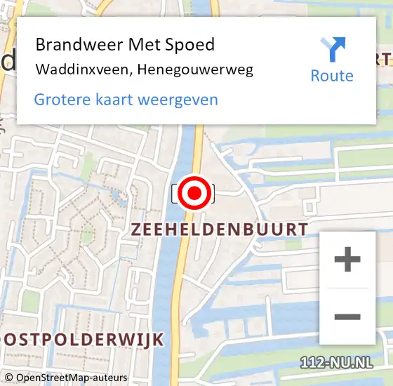 Locatie op kaart van de 112 melding: Brandweer Met Spoed Naar Waddinxveen, Henegouwerweg op 2 oktober 2014 19:59