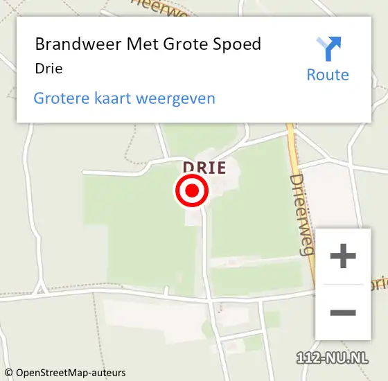 Locatie op kaart van de 112 melding: Brandweer Met Grote Spoed Naar Drie op 2 oktober 2014 20:09