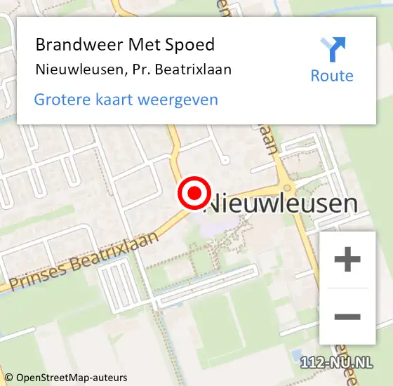 Locatie op kaart van de 112 melding: Brandweer Met Spoed Naar Nieuwleusen, Pr. Beatrixlaan op 2 oktober 2014 20:10