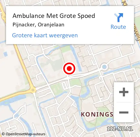 Locatie op kaart van de 112 melding: Ambulance Met Grote Spoed Naar Pijnacker, Oranjelaan op 16 oktober 2013 12:17