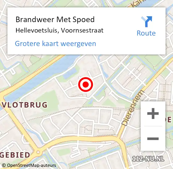 Locatie op kaart van de 112 melding: Brandweer Met Spoed Naar Hellevoetsluis, Voornsestraat op 18 april 2024 10:36