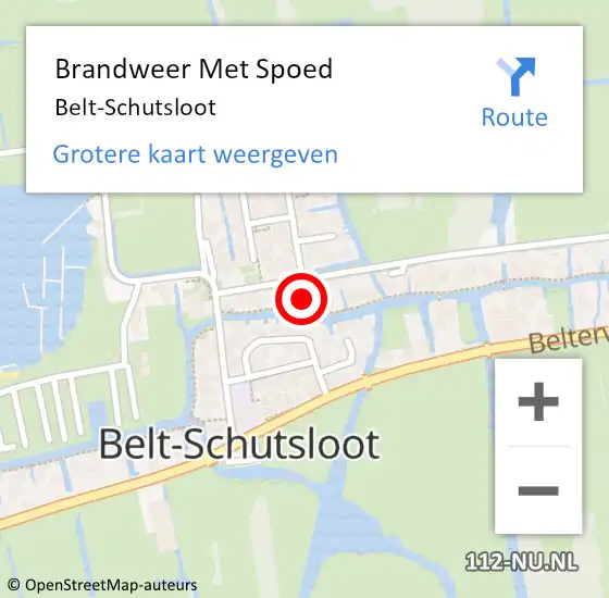Locatie op kaart van de 112 melding: Brandweer Met Spoed Naar Belt-Schutsloot op 2 oktober 2014 20:45