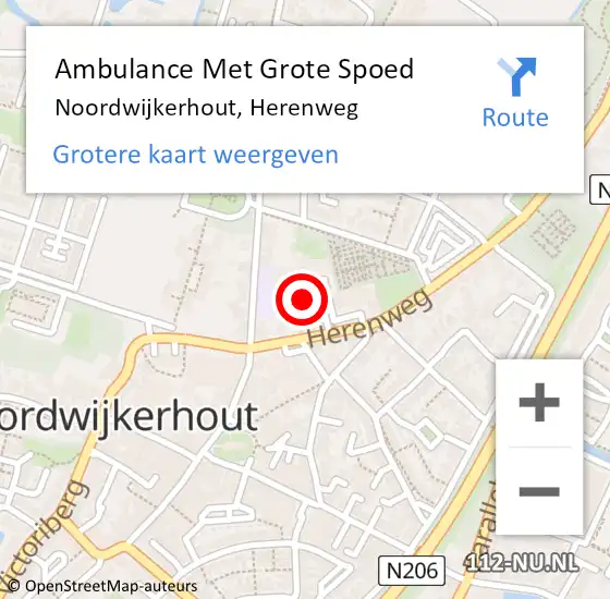 Locatie op kaart van de 112 melding: Ambulance Met Grote Spoed Naar Noordwijkerhout, Herenweg op 18 april 2024 13:29