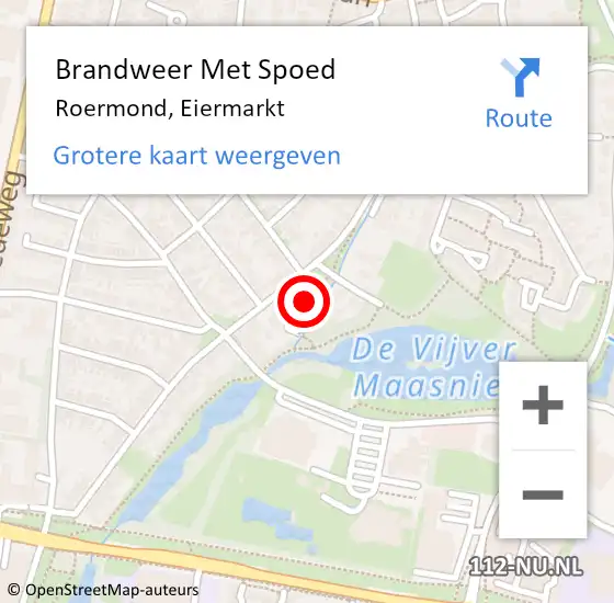 Locatie op kaart van de 112 melding: Brandweer Met Spoed Naar Roermond, Eiermarkt op 18 april 2024 14:16