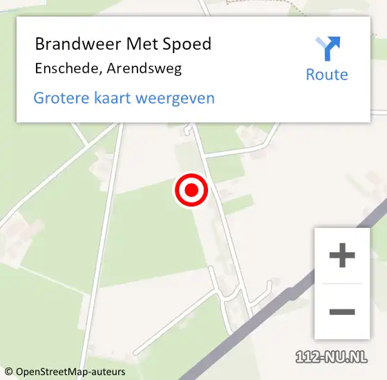 Locatie op kaart van de 112 melding: Brandweer Met Spoed Naar Enschede, Arendsweg op 18 april 2024 14:17