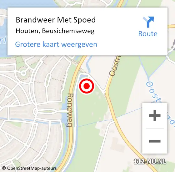 Locatie op kaart van de 112 melding: Brandweer Met Spoed Naar Houten, Beusichemseweg op 18 april 2024 14:50