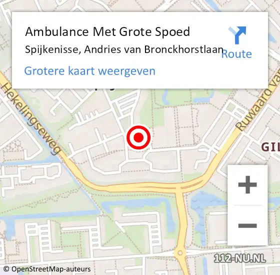 Locatie op kaart van de 112 melding: Ambulance Met Grote Spoed Naar Spijkenisse, Andries van Bronckhorstlaan op 18 april 2024 15:00