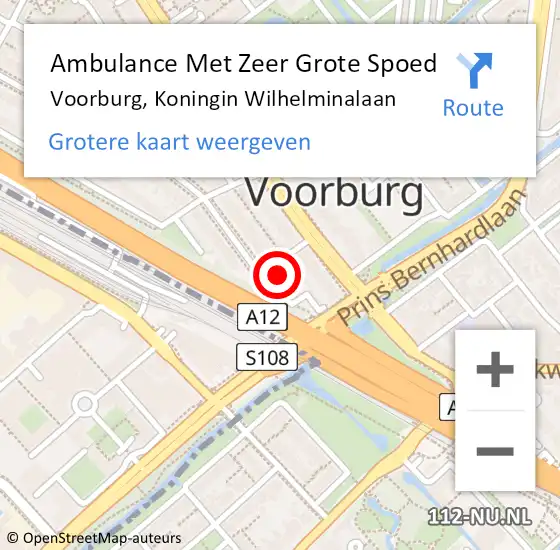 Locatie op kaart van de 112 melding: Ambulance Met Zeer Grote Spoed Naar Voorburg, Koningin Wilhelminalaan op 18 april 2024 15:51