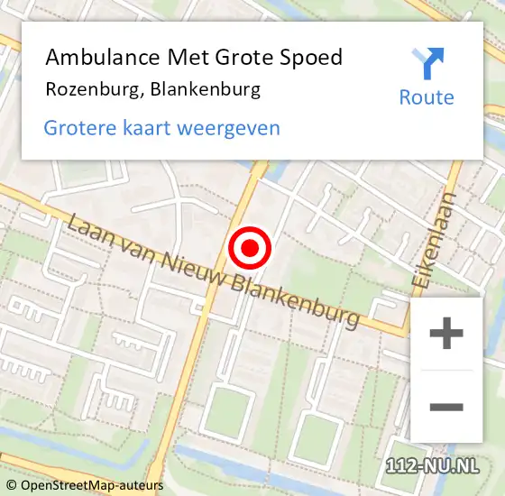 Locatie op kaart van de 112 melding: Ambulance Met Grote Spoed Naar Rozenburg, Blankenburg op 18 april 2024 16:46