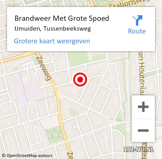 Locatie op kaart van de 112 melding: Brandweer Met Grote Spoed Naar IJmuiden, Tussenbeeksweg op 18 april 2024 17:43