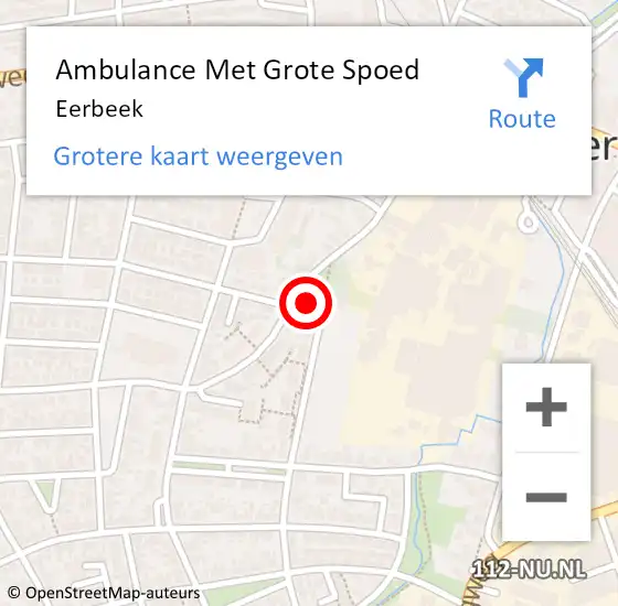 Locatie op kaart van de 112 melding: Ambulance Met Grote Spoed Naar Eerbeek op 18 april 2024 18:07