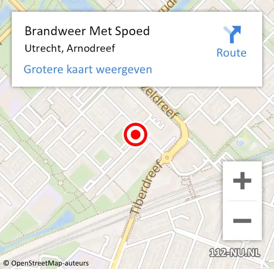 Locatie op kaart van de 112 melding: Brandweer Met Spoed Naar Utrecht, Arnodreef op 18 april 2024 18:09