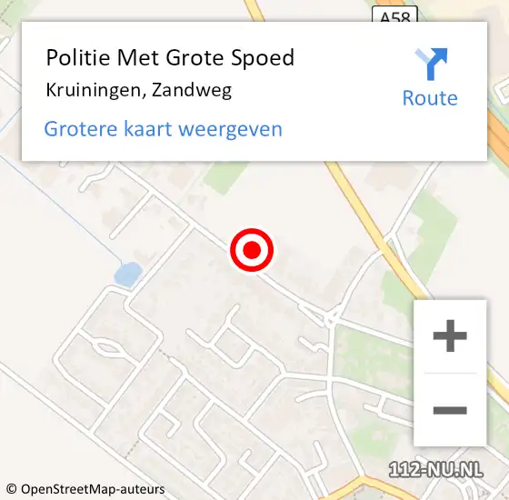 Locatie op kaart van de 112 melding: Politie Met Grote Spoed Naar Kruiningen, Zandweg op 18 april 2024 18:19
