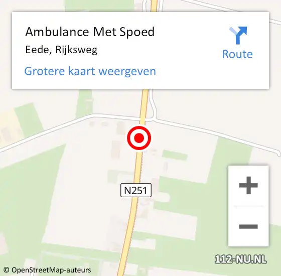 Locatie op kaart van de 112 melding: Ambulance Met Spoed Naar Eede, Rijksweg op 2 oktober 2014 22:17