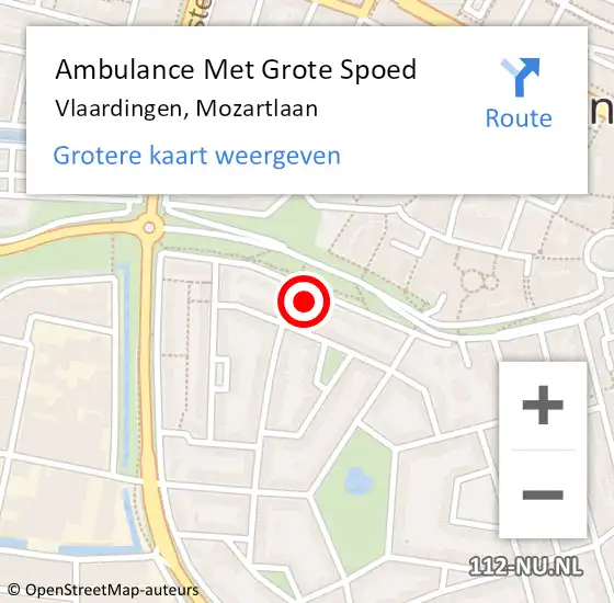 Locatie op kaart van de 112 melding: Ambulance Met Grote Spoed Naar Vlaardingen, Mozartlaan op 18 april 2024 21:15