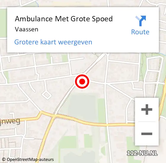Locatie op kaart van de 112 melding: Ambulance Met Grote Spoed Naar Vaassen op 18 april 2024 21:18