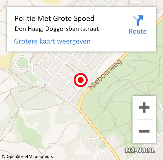 Locatie op kaart van de 112 melding: Politie Met Grote Spoed Naar Den Haag, Doggersbankstraat op 19 april 2024 00:32