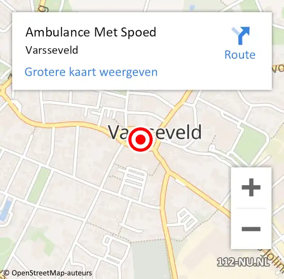 Locatie op kaart van de 112 melding: Ambulance Met Spoed Naar Varsseveld op 19 april 2024 00:41