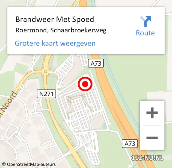 Locatie op kaart van de 112 melding: Brandweer Met Spoed Naar Roermond, Schaarbroekerweg op 19 april 2024 02:44