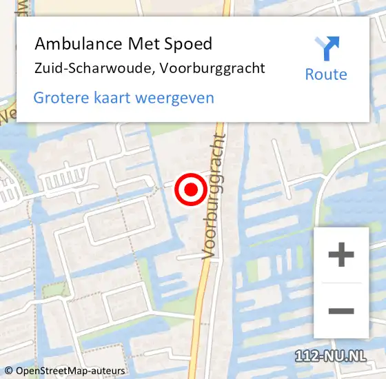 Locatie op kaart van de 112 melding: Ambulance Met Spoed Naar Zuid-Scharwoude, Voorburggracht op 19 april 2024 03:40