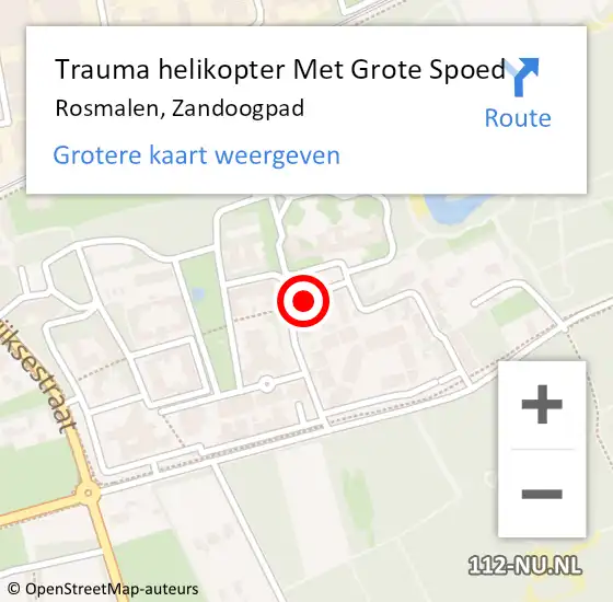Locatie op kaart van de 112 melding: Trauma helikopter Met Grote Spoed Naar Rosmalen, Zandoogpad op 19 april 2024 04:42