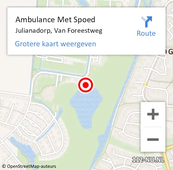 Locatie op kaart van de 112 melding: Ambulance Met Spoed Naar Julianadorp, Van Foreestweg op 19 april 2024 06:10