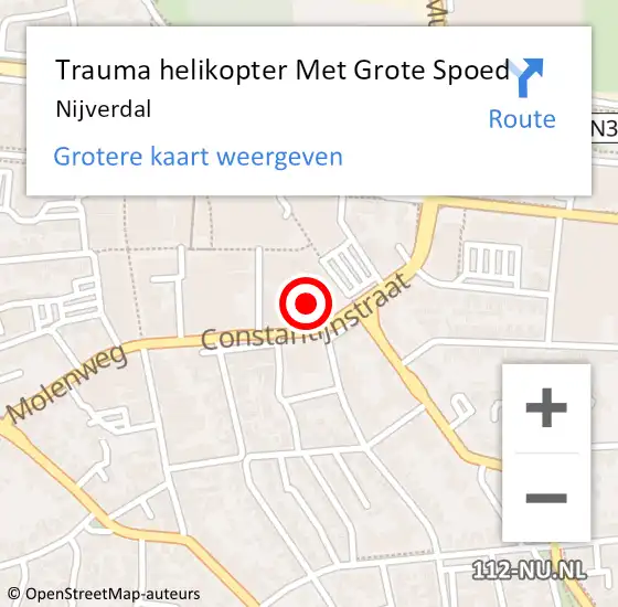 Locatie op kaart van de 112 melding: Trauma helikopter Met Grote Spoed Naar Nijverdal op 19 april 2024 06:40