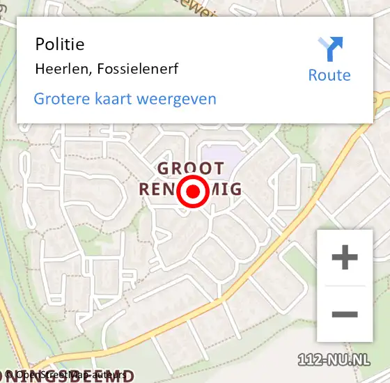 Locatie op kaart van de 112 melding: Politie Heerlen, Fossielenerf op 19 april 2024 08:07