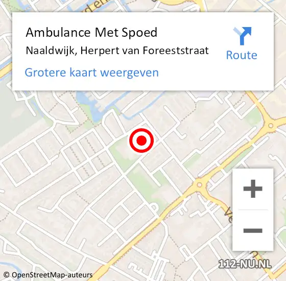 Locatie op kaart van de 112 melding: Ambulance Met Spoed Naar Naaldwijk, Herpert van Foreeststraat op 19 april 2024 08:11
