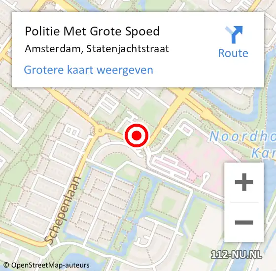 Locatie op kaart van de 112 melding: Politie Met Grote Spoed Naar Amsterdam, Statenjachtstraat op 19 april 2024 08:26
