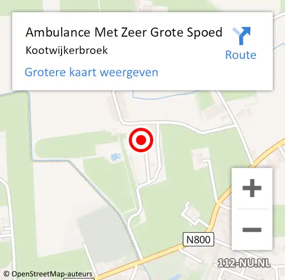 Locatie op kaart van de 112 melding: Ambulance Met Zeer Grote Spoed Naar Kootwijkerbroek op 19 april 2024 09:25