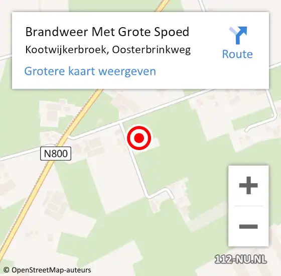 Locatie op kaart van de 112 melding: Brandweer Met Grote Spoed Naar Kootwijkerbroek, Oosterbrinkweg op 19 april 2024 09:25