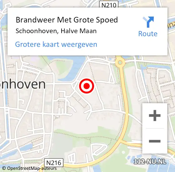 Locatie op kaart van de 112 melding: Brandweer Met Grote Spoed Naar Schoonhoven, Halve Maan op 19 april 2024 09:30
