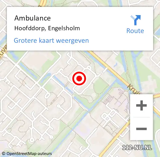 Locatie op kaart van de 112 melding: Ambulance Hoofddorp, Engelsholm op 19 april 2024 09:32