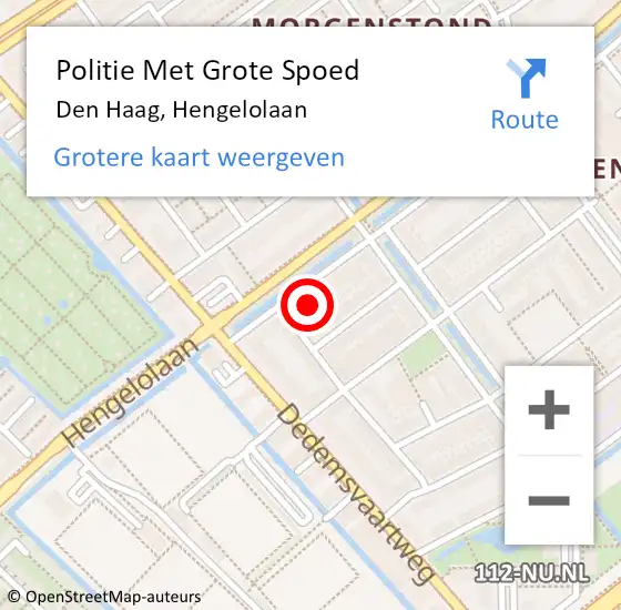 Locatie op kaart van de 112 melding: Politie Met Grote Spoed Naar Den Haag, Hengelolaan op 19 april 2024 10:22