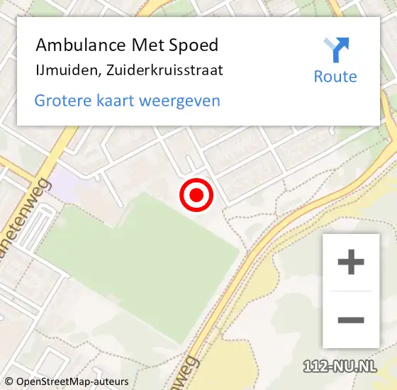 Locatie op kaart van de 112 melding: Ambulance Met Spoed Naar IJmuiden, Zuiderkruisstraat op 19 april 2024 13:10