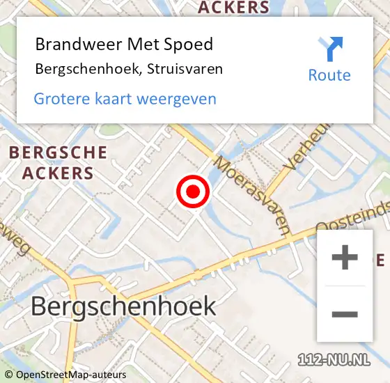 Locatie op kaart van de 112 melding: Brandweer Met Spoed Naar Bergschenhoek, Struisvaren op 19 april 2024 13:30
