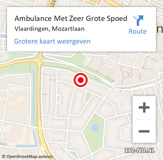 Locatie op kaart van de 112 melding: Ambulance Met Zeer Grote Spoed Naar Vlaardingen, Mozartlaan op 19 april 2024 13:58
