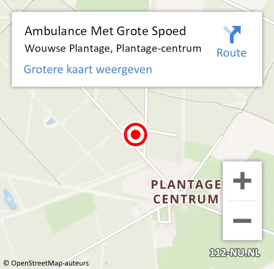 Locatie op kaart van de 112 melding: Ambulance Met Grote Spoed Naar Wouwse Plantage, Plantage-centrum op 3 oktober 2014 00:56