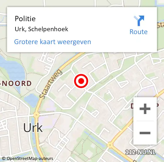 Locatie op kaart van de 112 melding: Politie Urk, Schelpenhoek op 19 april 2024 14:21