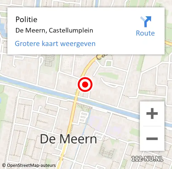 Locatie op kaart van de 112 melding: Politie De Meern, Castellumplein op 19 april 2024 14:23
