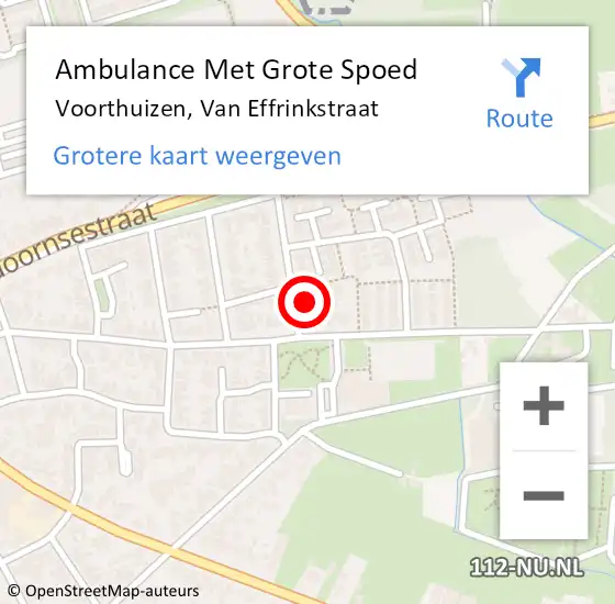 Locatie op kaart van de 112 melding: Ambulance Met Grote Spoed Naar Voorthuizen, Van Effrinkstraat op 3 oktober 2014 01:05