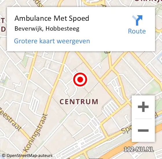 Locatie op kaart van de 112 melding: Ambulance Met Spoed Naar Beverwijk, Hobbesteeg op 19 april 2024 15:08