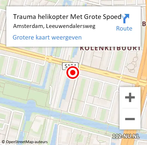 Locatie op kaart van de 112 melding: Trauma helikopter Met Grote Spoed Naar Amsterdam, Leeuwendalersweg op 19 april 2024 15:17
