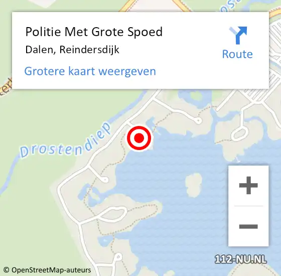 Locatie op kaart van de 112 melding: Politie Met Grote Spoed Naar Dalen, Reindersdijk op 19 april 2024 15:34