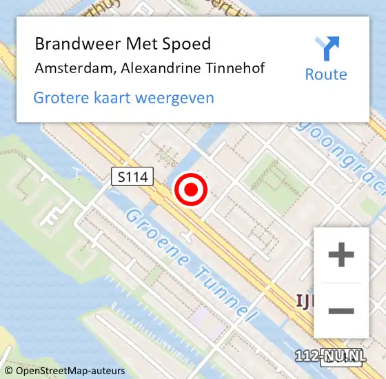 Locatie op kaart van de 112 melding: Brandweer Met Spoed Naar Amsterdam, Alexandrine Tinnehof op 19 april 2024 15:57